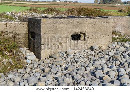 WWII pillbox Aberthaw beach South Wales United Kingdom Europe