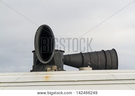 Black foghorn. Nash Point Vale of Glamorgan Wales.