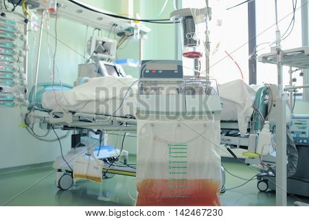 Medical hardware in the hospital ICU ward.