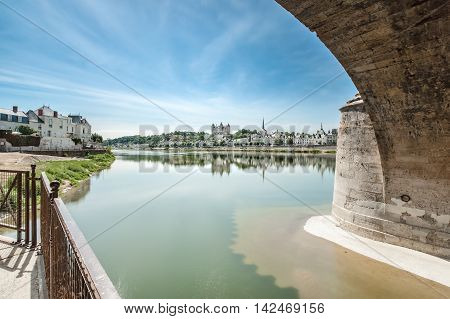 Castle of Saumur and Loire river Maine-et-Loire department (France)