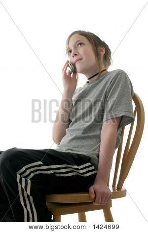 Unge Teen pige taler på Cellphone