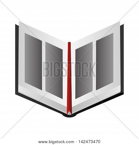 flat design open book icon vector illustration