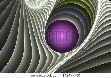 Abstract purple circle movement fractal on white background