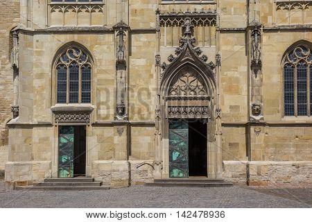 Front Of The St. Paulus Dom In The Historical Center Of Munster