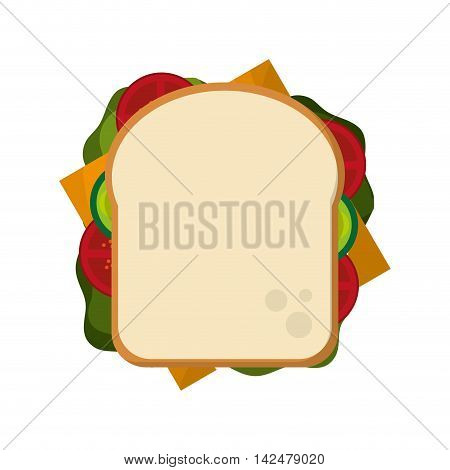 flat design whole sandwich icon vector illustration