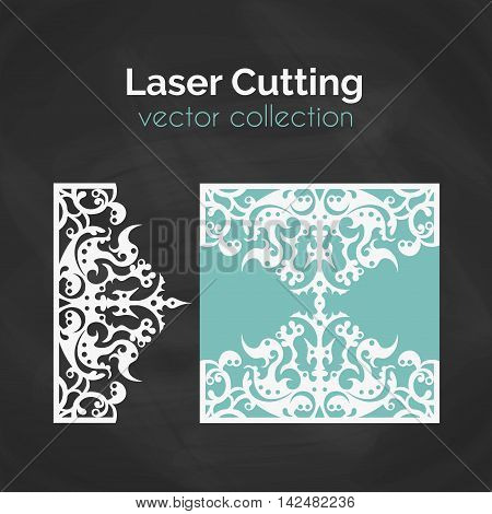 Laser Cut Card. Template For Laser Cutting. Cutout Illustration With Abstract Decoration. Die Cut Wedding Invitation Card. Vector Envelope Design.