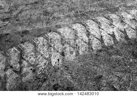Folk lift Tire track on contrete floor