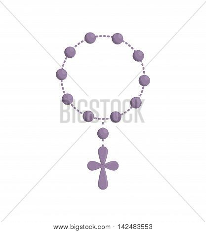cross rosary religion christianity icon. Isolated and flat illustration