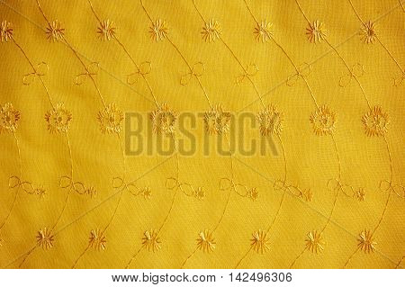 gold guipure embroidery on cloth for wedding dress texture