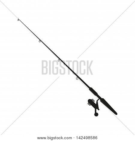 flat design fishing rod icon vector illustration
