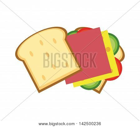 flat design sandwich with olive icon vector illustration