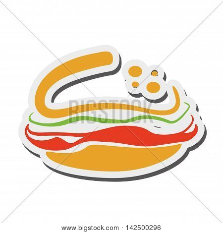flat design sandwich with olive icon vector illustration