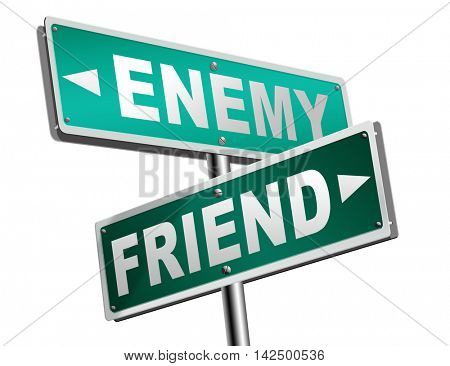 friend enemy best friends or worst enemies friendship 3D illustration