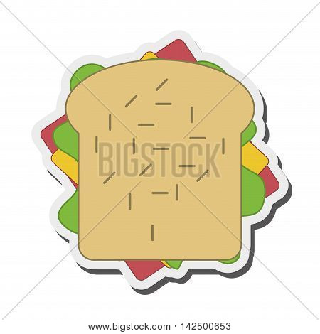 flat design sandwich with olive icon vector illustration