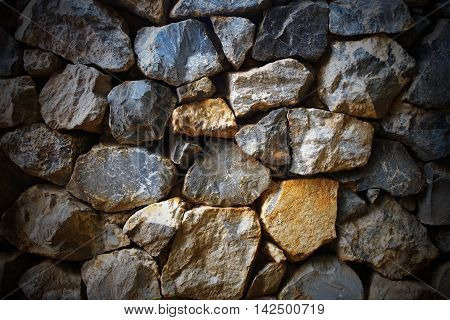 Old Rock Wall for background.(Texture Of Rock)