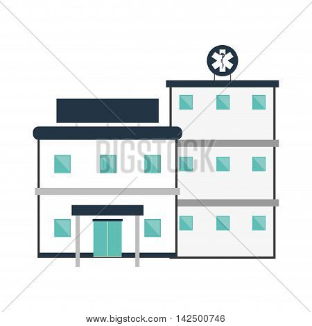 flat design hospital building icon vector illustration
