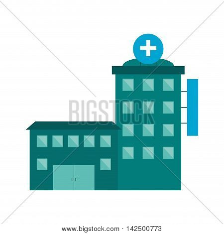 flat design hospital building icon vector illustration
