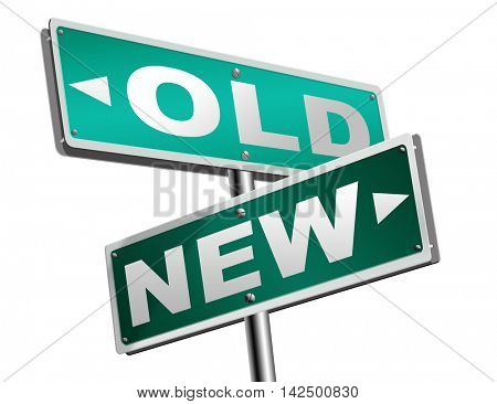 new old modern or antique latest trend or newest fashion upgrade version 3D illustration
