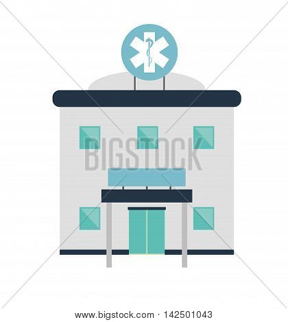flat design hospital building icon vector illustration