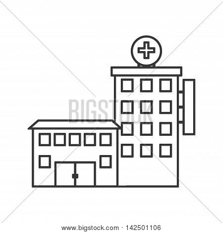 flat design hospital building icon vector illustration