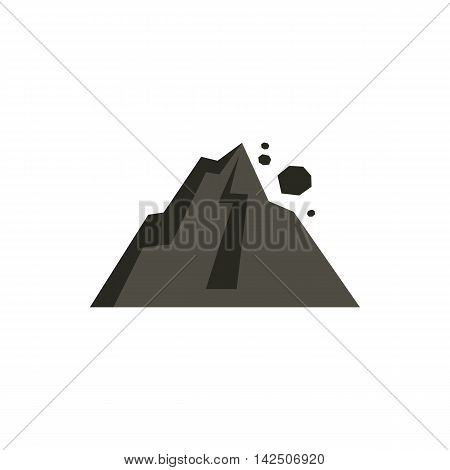 Rockfall in mountains icon in flat style isolated on white background. Natural disaster symbol