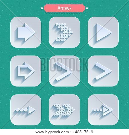 Set of Arrow Sign Icons. Vector lillustration Eps10