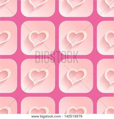 Red hearts - seamless vector pattern. Eps 10