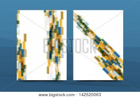 Colorful fresh business A4 cover template - flyer, brochure, book cover and annual report. Geometric design abstract background