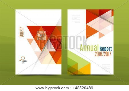 Colorful fresh business A4 cover template - flyer, brochure, book cover and annual report. Geometric design abstract background