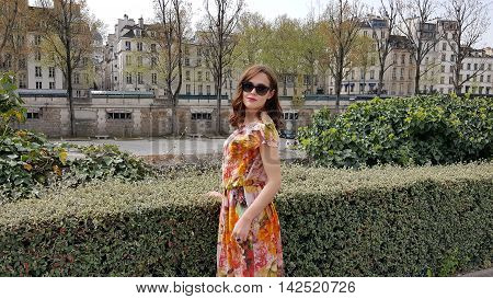 Beautiful girl on the streets of Paris