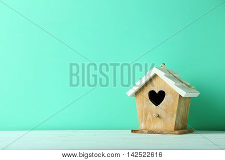 Nesting Box On A Green Wooden Table
