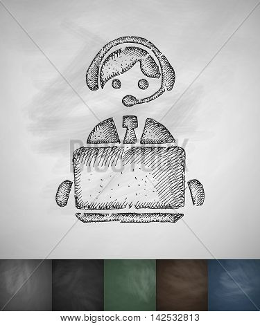operator icon. Hand drawn vector illustration. Chalkboard Design