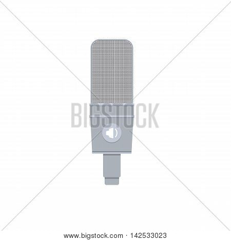 Vector Illustration in Flat Style of a Studio Condenser Microphone