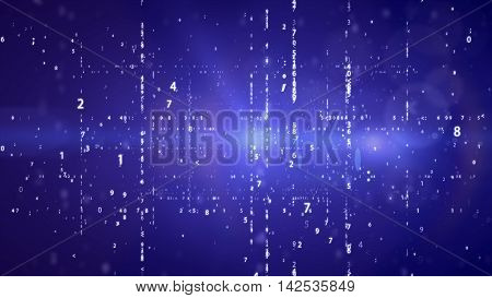 Internet connection concept. Digital blue background with digits.