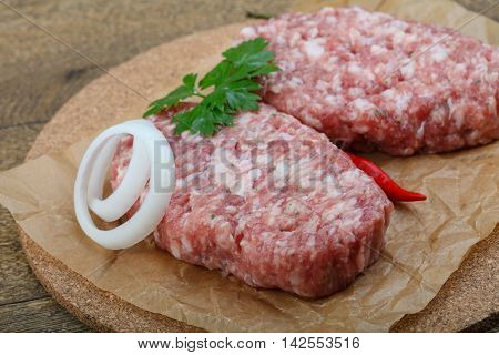 Raw Burget Cutlet
