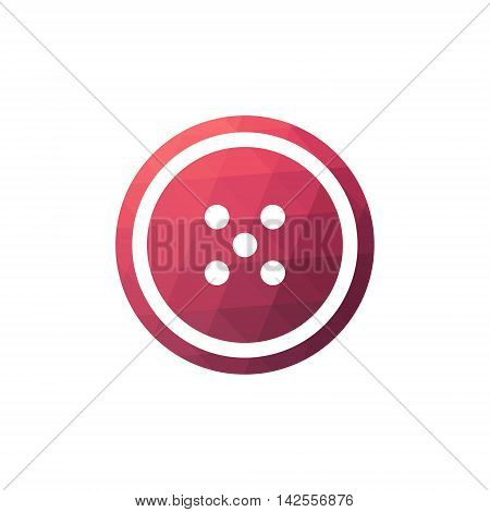 red Button sewing vector icon. Vector illustration on white background.