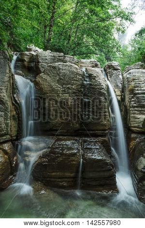 okatse сanyon georgia mountain river rock waterfall