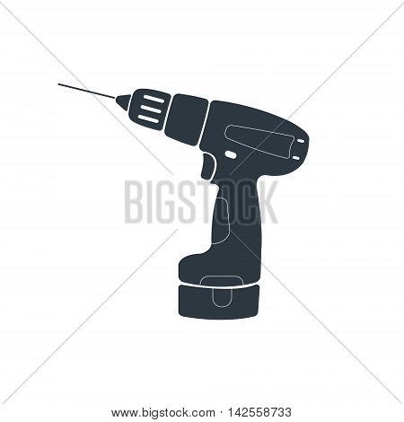 Hand drill icon. Vector illustration on white background.