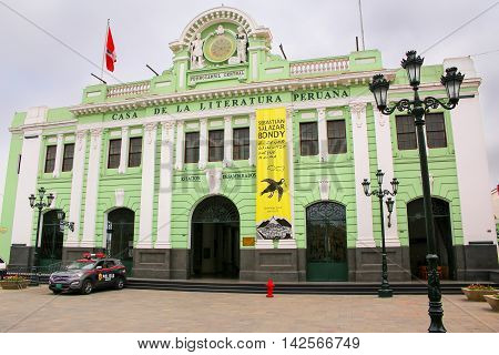 Lima, Peru - January 31: House Of Peruvian Literature On January 31, 2015 In Lima, Peru. The Buildin