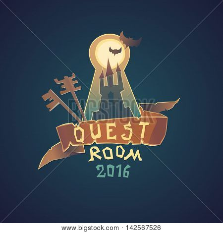Real-life room escape. The logo for the quest room i cartoon style.