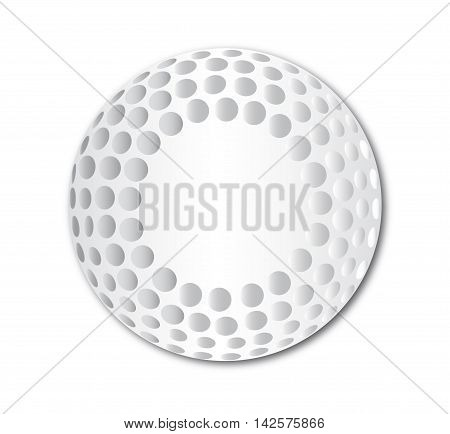 Typical golf ball with dimples over a white background