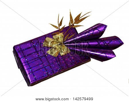 Very luxury wrapping gift with gold bow