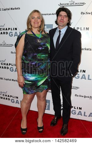NEW YORK-APR 27: Director J.C. Chandor (R) and wife Cameron attend the 42nd Chaplin Award Gala at Alice Tully Hall, Lincoln Center on April 27, 2015 in New York City.