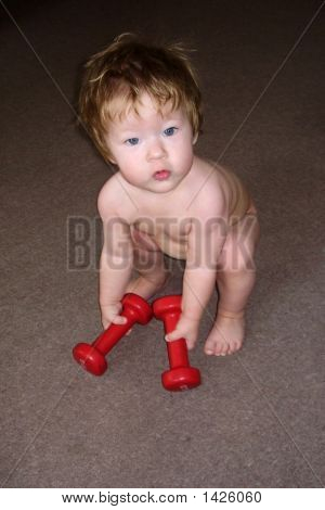 เด็ก ด้วย Dumbbells