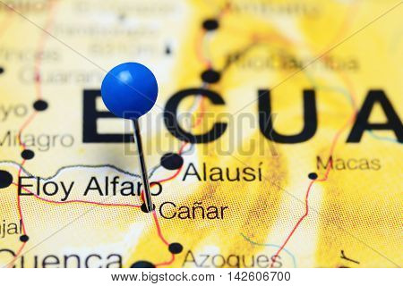 Canar pinned on a map of Ecuador