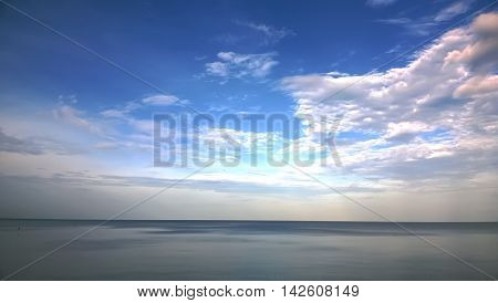 The calm sea in twilight of Thailand