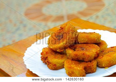 fried sticky rice cake slice one of Vietnam best foods Porridge tie Vietnam
