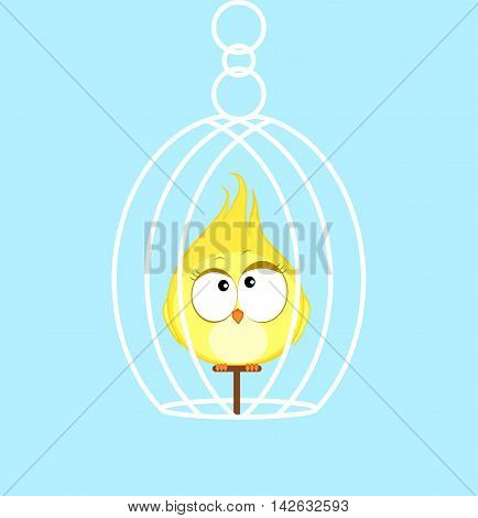Canary. Cartoon bird Vector illustration eps 10