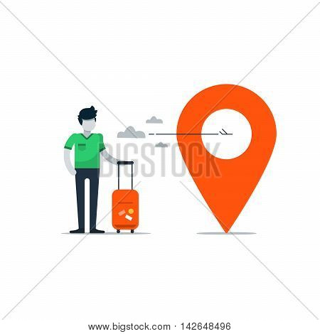 Travel tour company concept, vacation destination illustration