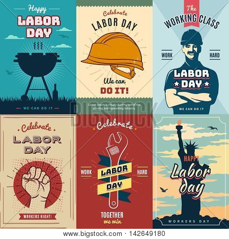 Happy Labor USA day. Creative and vintage posters for advertisement